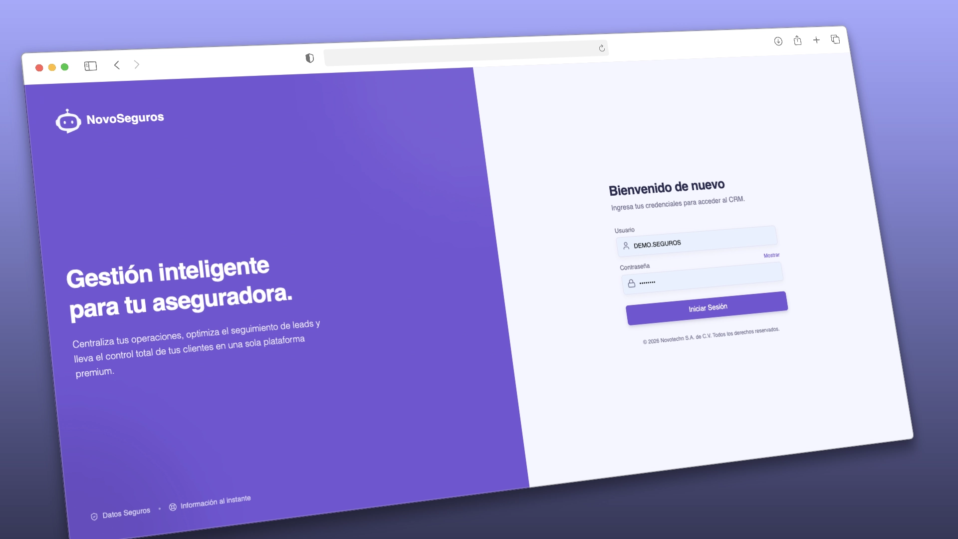 NovoSegurosCRM Interface
